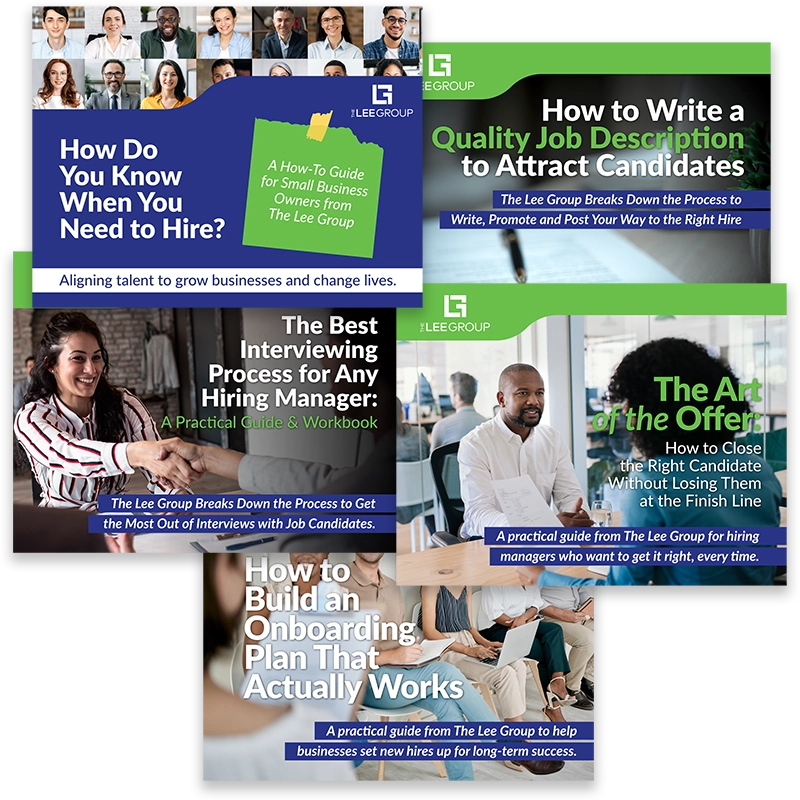 collage of Lee Group Lead Magnet Workbook covers